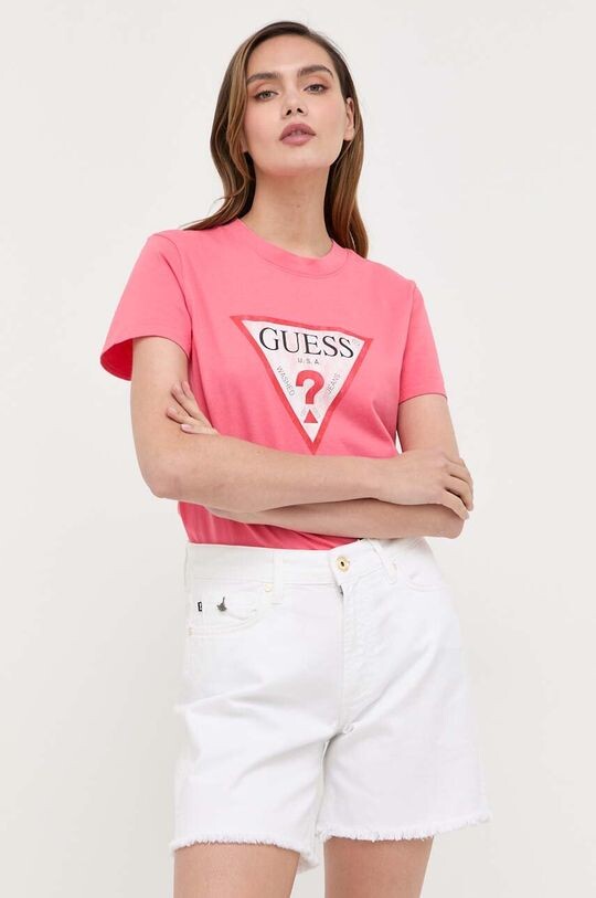 

Футболка из хлопка Guess, розовый