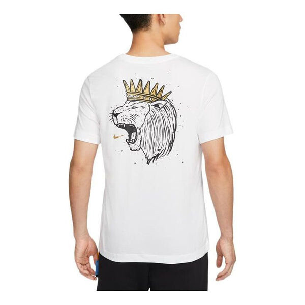 

Футболка Men's Nike Dri-Fit Lebron Hand Painted Crown Animal Pattern Cartoon Printing Basketball, Белый