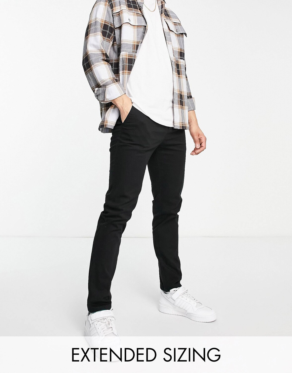 

Черные узкие брюки чинос ASOS DESIGN, Черный