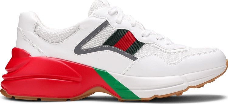 Кроссовки Gucci Rhyton White Red Green Reflective, белый - фото