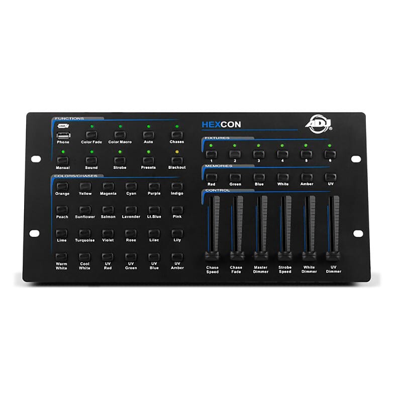 

Контроллер American DJ HEXCON Compact DMX512 для светодиодных светильников RGBWA+UV