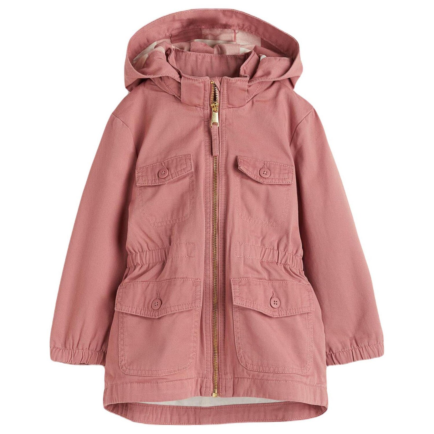 

Парка H&M Cotton Twill Dusty Rose, розовый