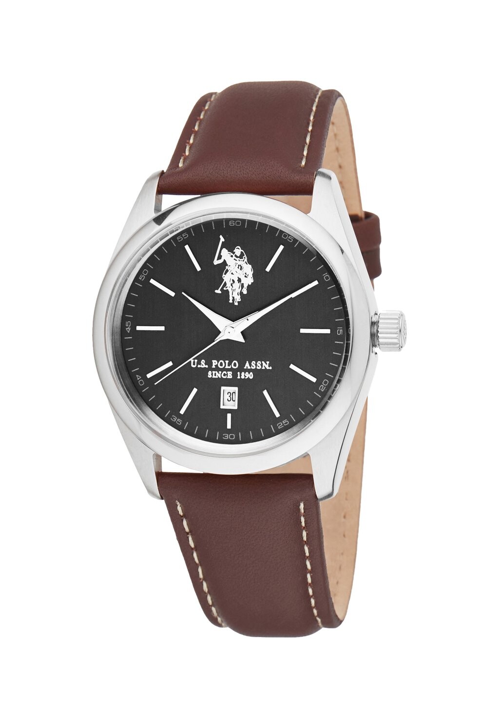 

Часы AARON U.S. Polo Assn., цвет silver black brown