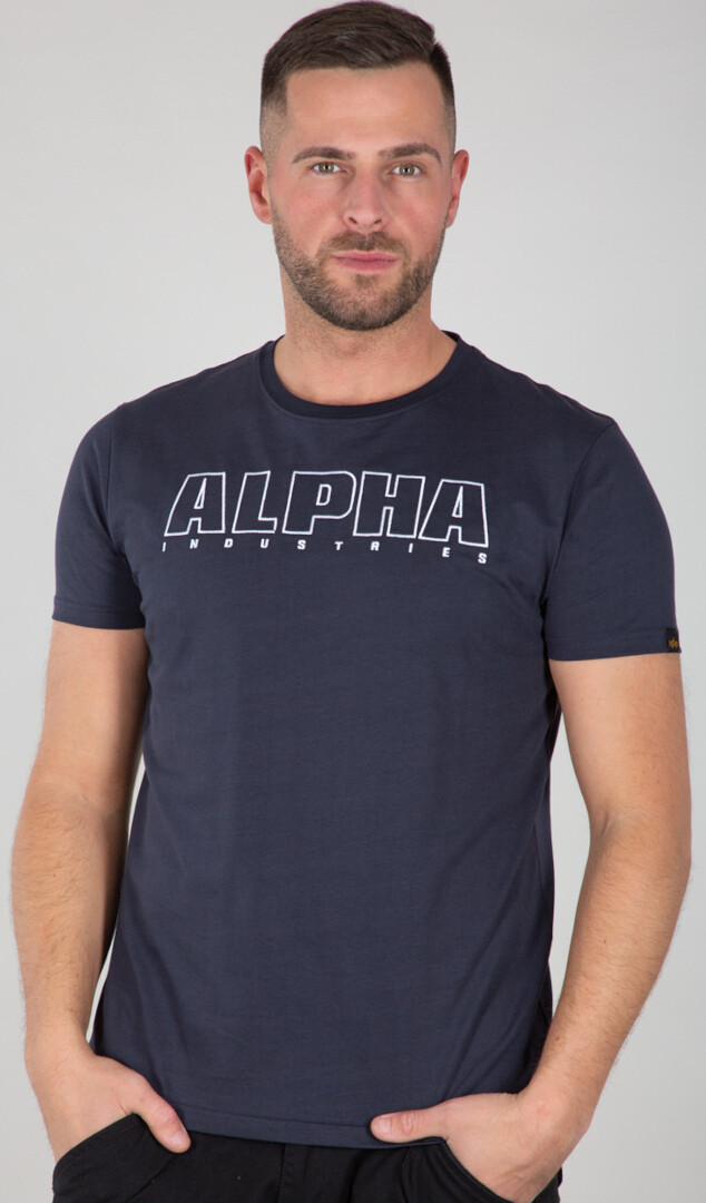 

Футболка Alpha Industries Alpha Embroidery Heavy, темно - синий/белый