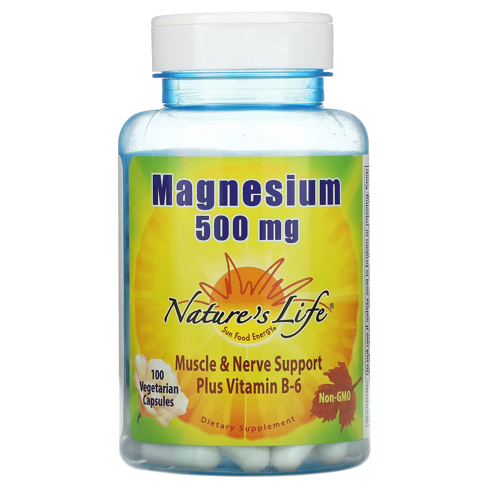 Nature's Life, магний, 500 мг, 100 вегетарианских капсул