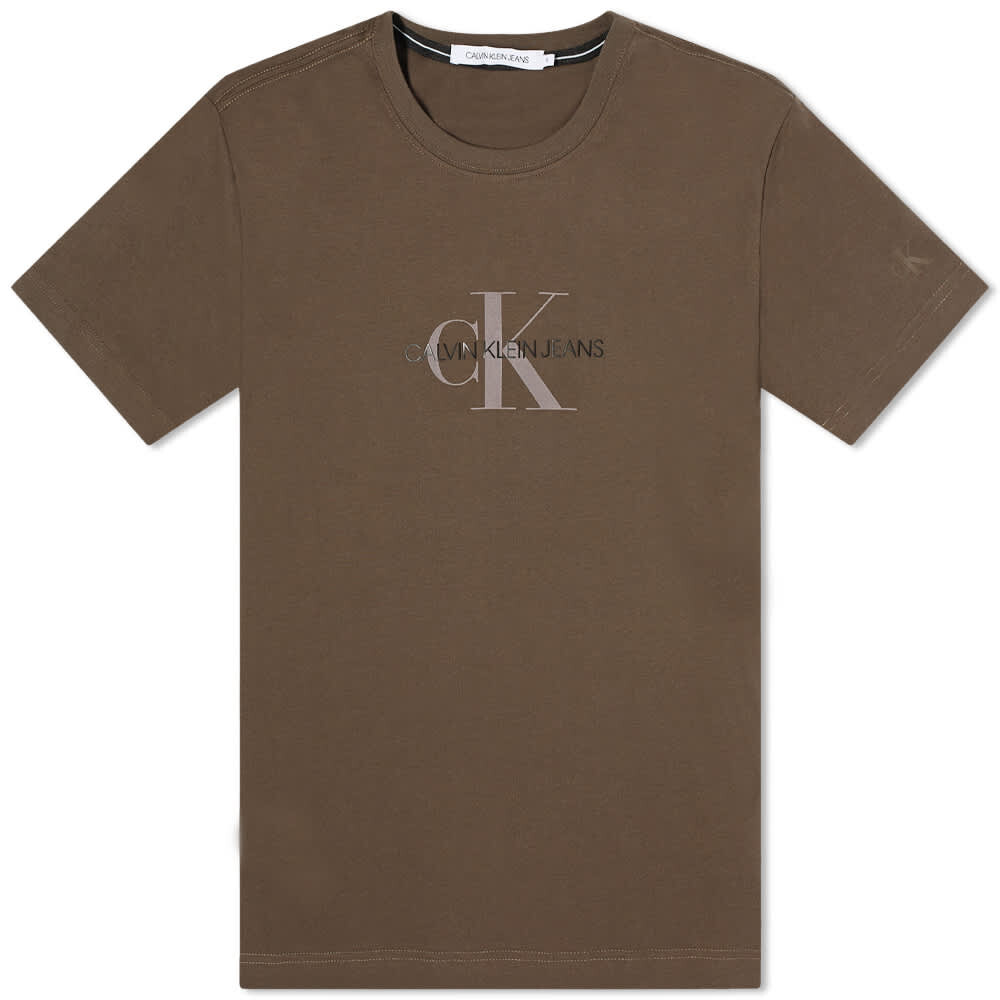 

Архивная футболка с монограммой из флока Calvin Klein