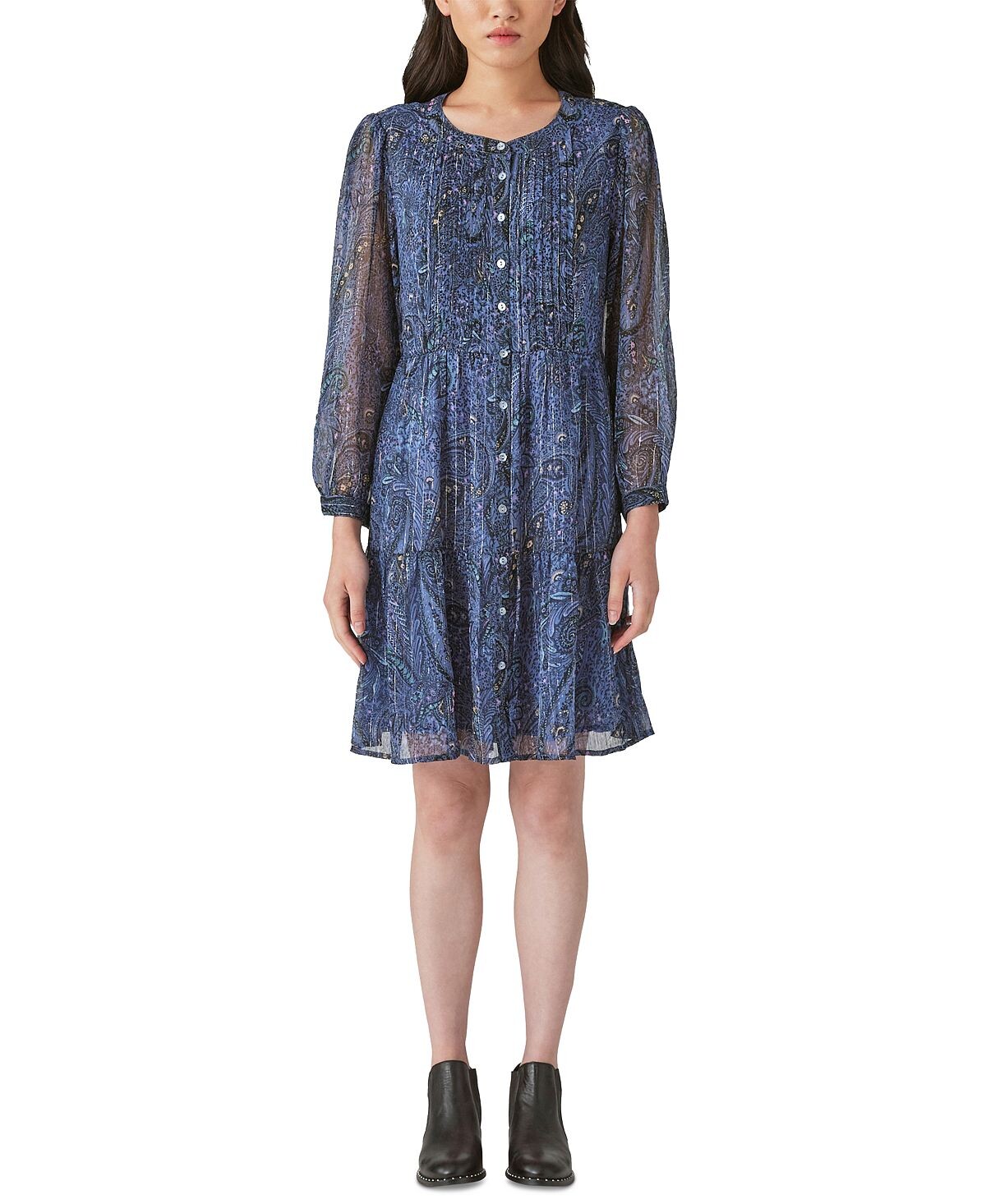 

Женское платье-рубашка paisley baby doll Lucky Brand, мульти