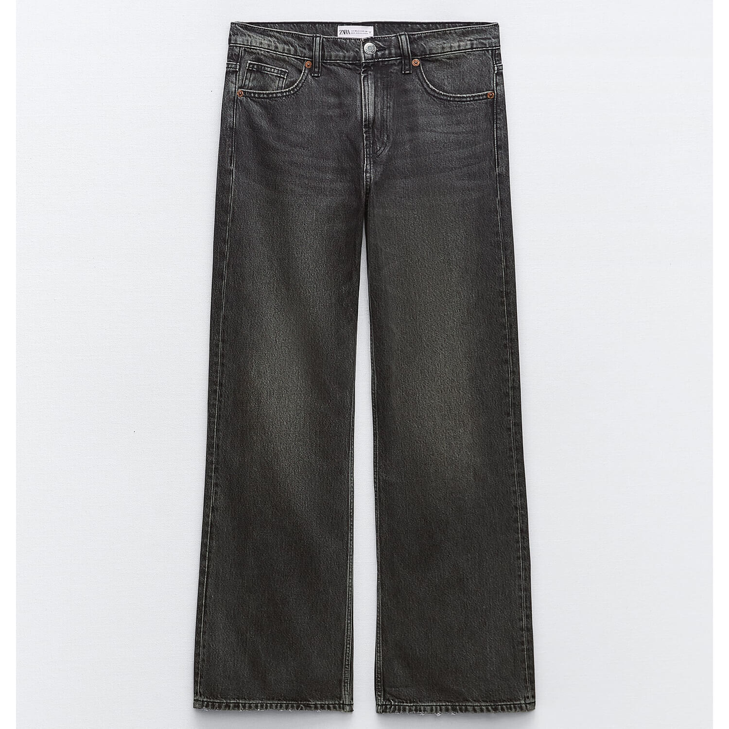 

Джинсы Zara TRF Loose-Fit Mid-Rise, темно-серый