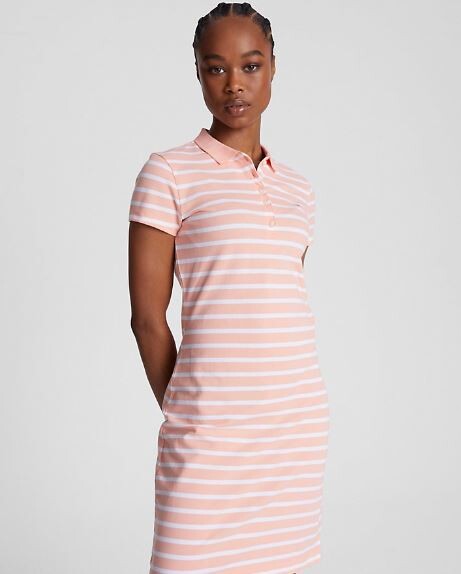 

Платье-поло в полоску Tommy Hilfiger Slim Fit Stripe Polo, розовый