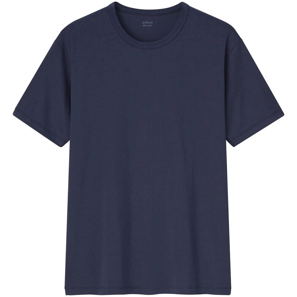 

Футболка Uniqlo Airism Cotton Crew Neck, темно-синий