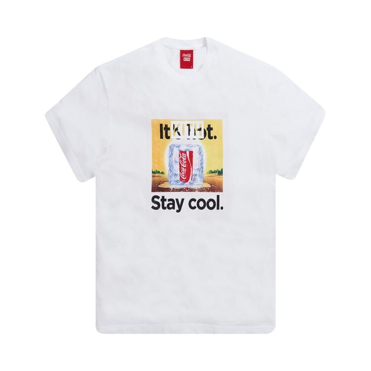 

Футболка Kith x Coca-Cola Stay Cool Vintage Tee 'White', белый