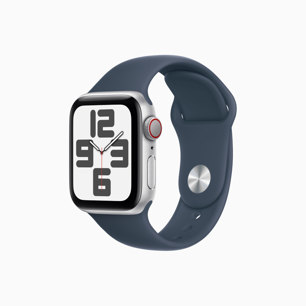 

Умные часы Apple Watch SE Gen 2 2023 (GPS + Cellular), 40 мм, Silver Aluminum Case/Storm Blue Sport Band - M/L, Серебристый