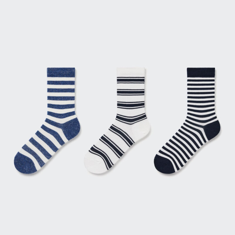 

Набор носков Uniqlo Kids Striped Regular (three Pairs), синий/белый/черный