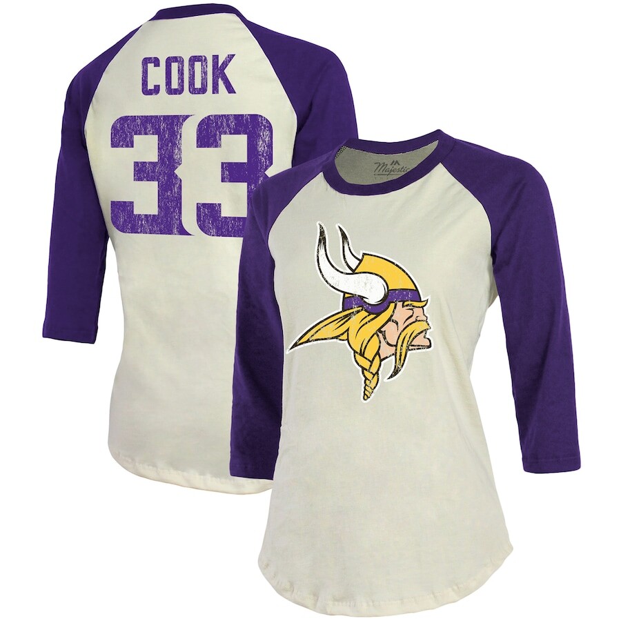

Футболка с именем и номером Majestic Threads Minnesota Vikings, кремовый