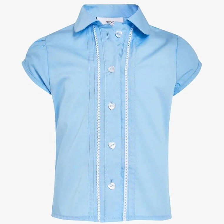 Блузка для девочки Next, голубой блузка la redoute с закругленным отложным воротником и короткими рукавами 46 fr 52 rus белый