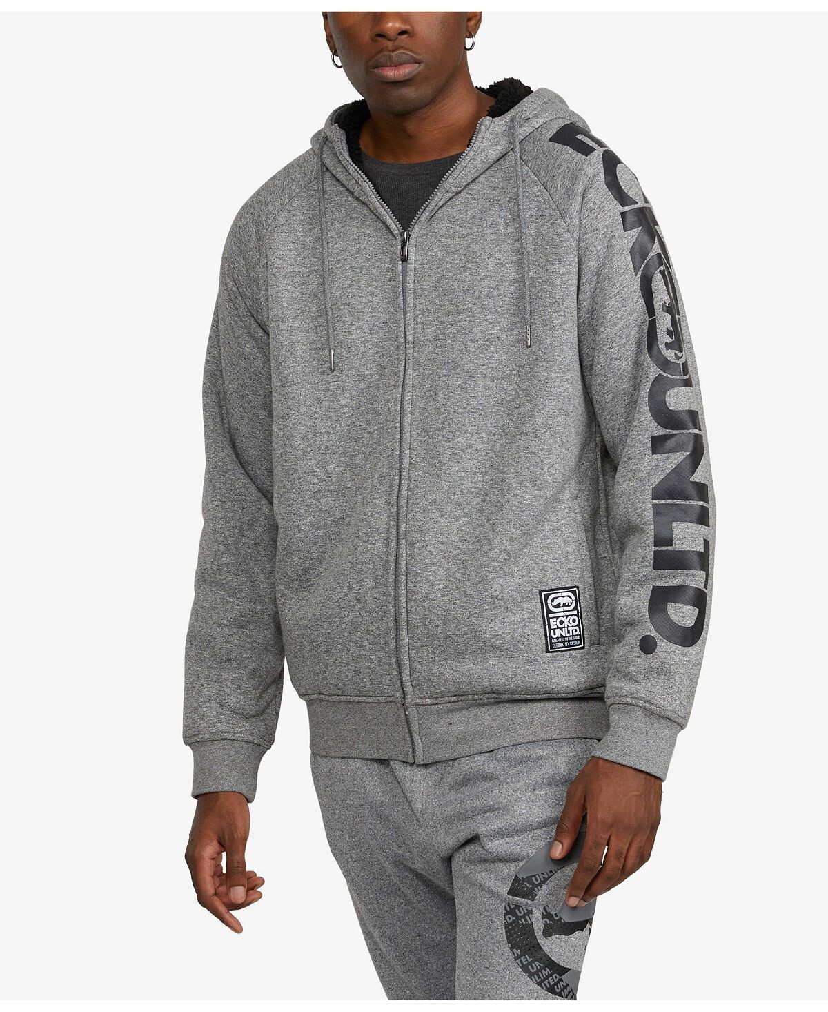 

Мужская толстовка с капюшоном giant look Ecko Unltd, серый