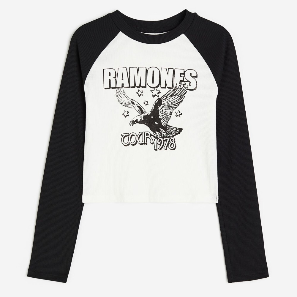 

Топ H&M Kids Printed Jersey Ramones, белый