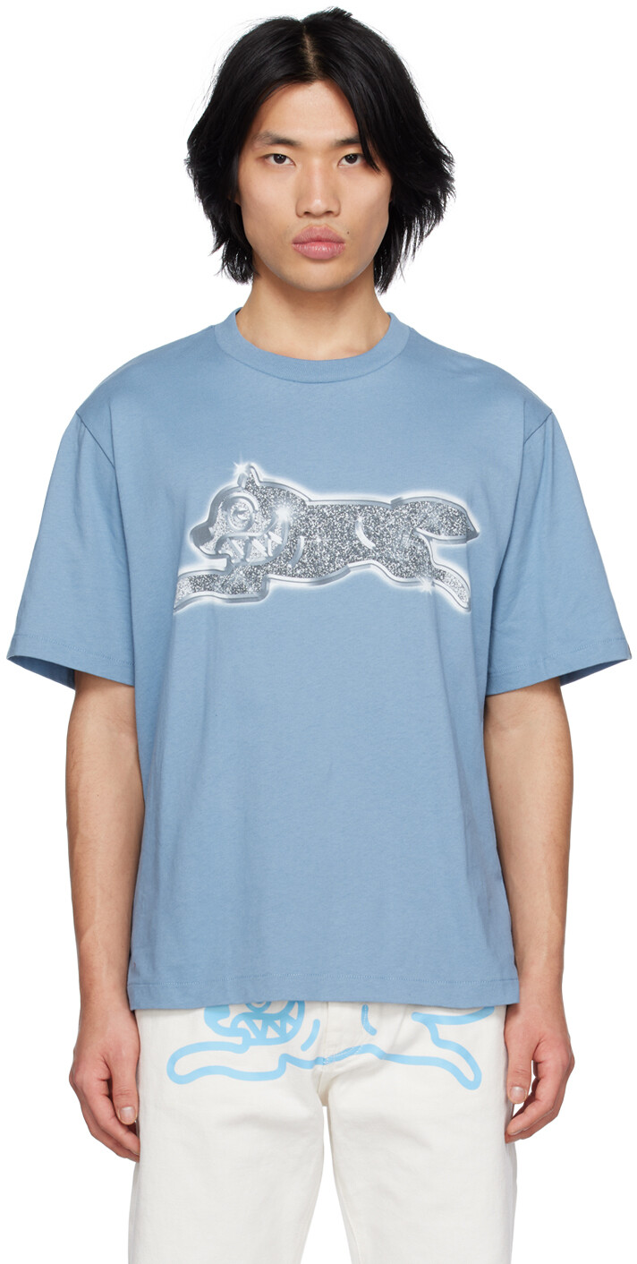 

Синяя футболка Iced Out Running Dog ICECREAM