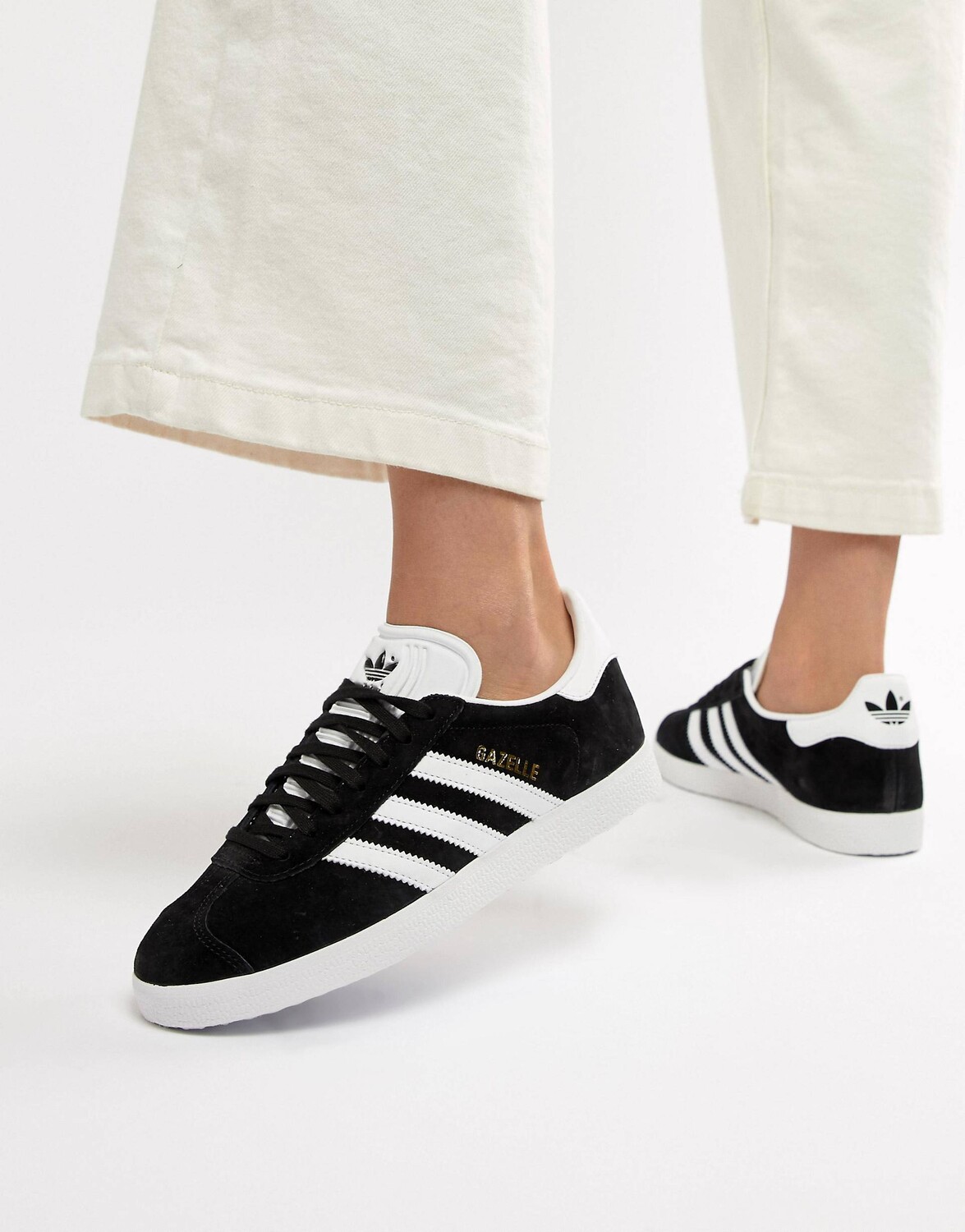 

Черные кроссовки adidas Originals Gazelle с белыми деталями