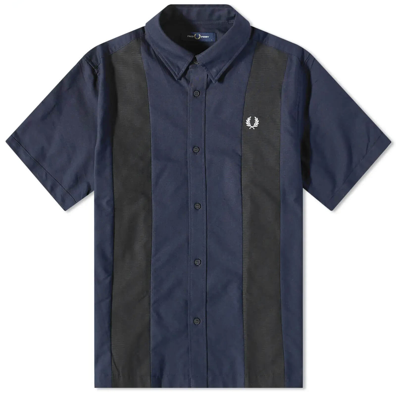 

Рубашка Fred Perry с ребристыми вставками, темно-синий