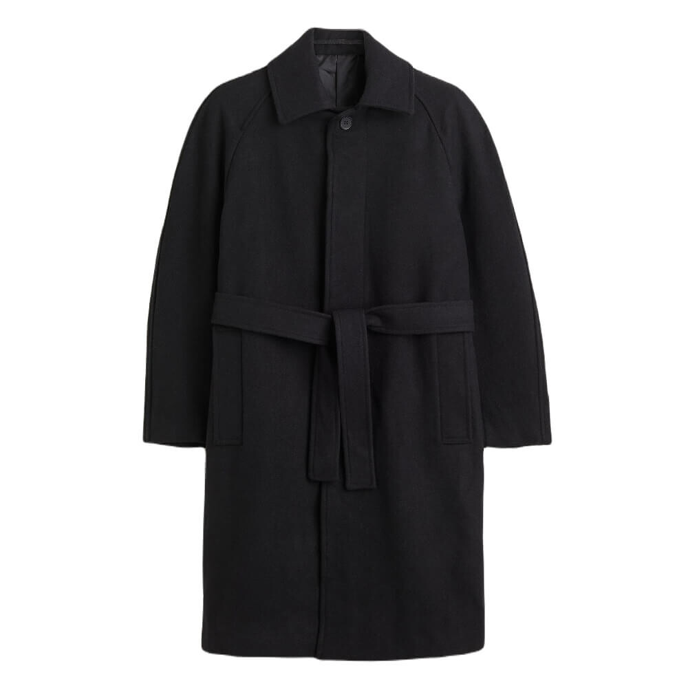 

Пальто H&M Felted Wool-blend Car, черный