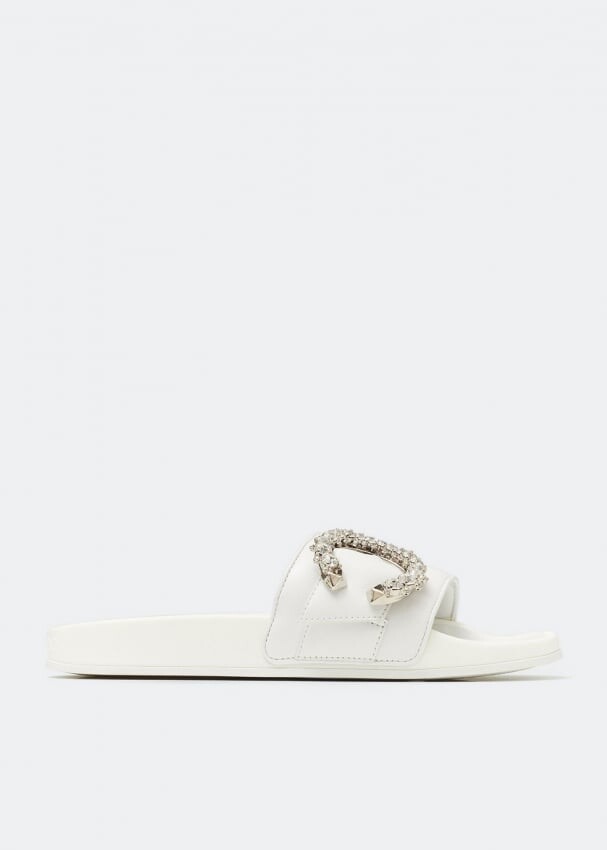 

Шлепанцы JIMMY CHOO Fallon slides, белый