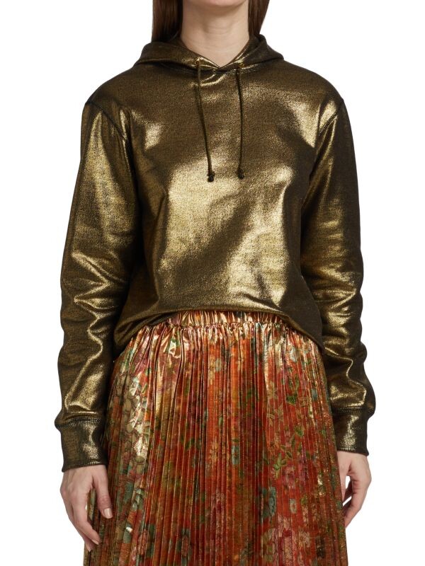 

Толстовка Junya Watanabe с эффектом металлик, gold / navy