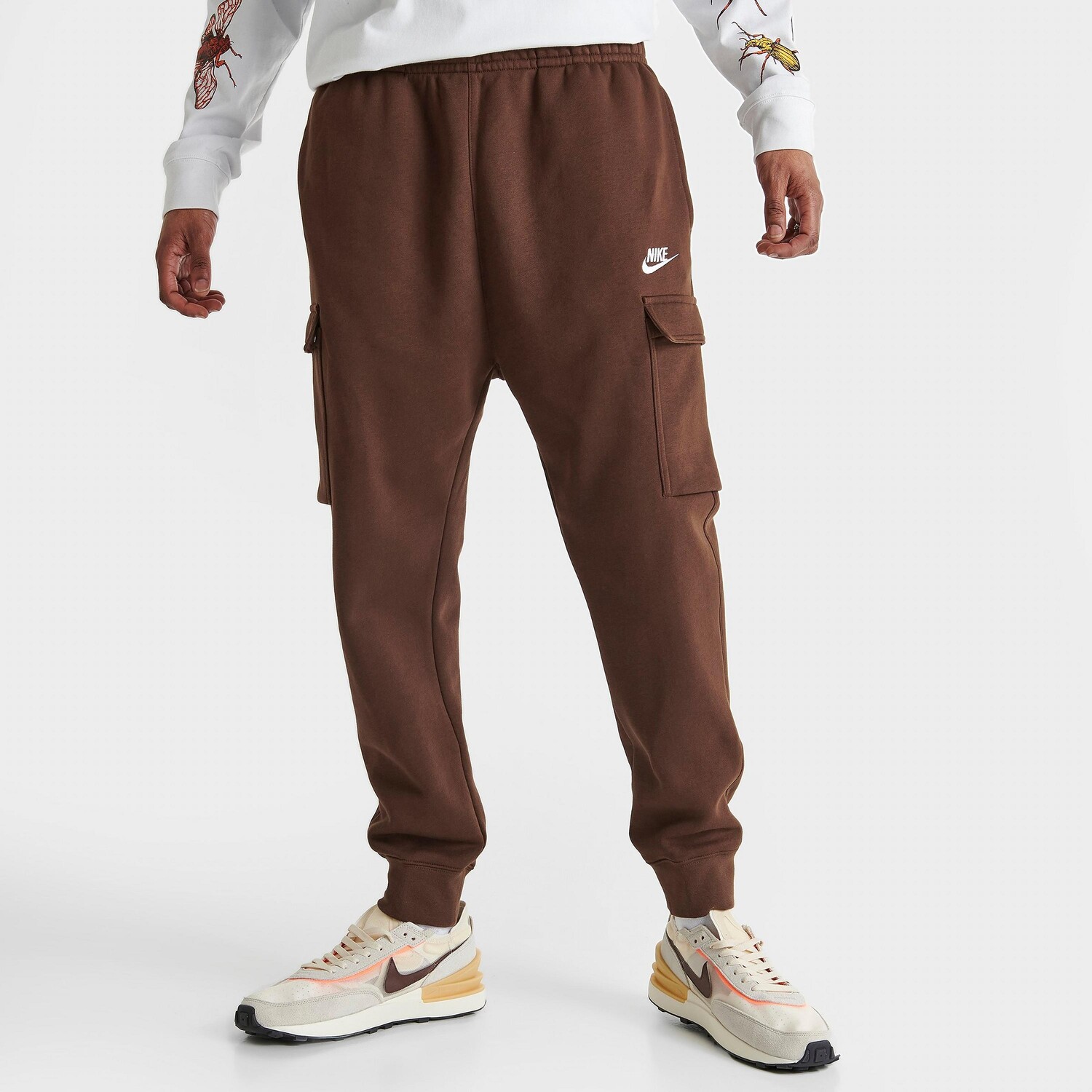 

Мужские флисовые брюки карго-джоггеры Nike Sportswear Club, коричневый
