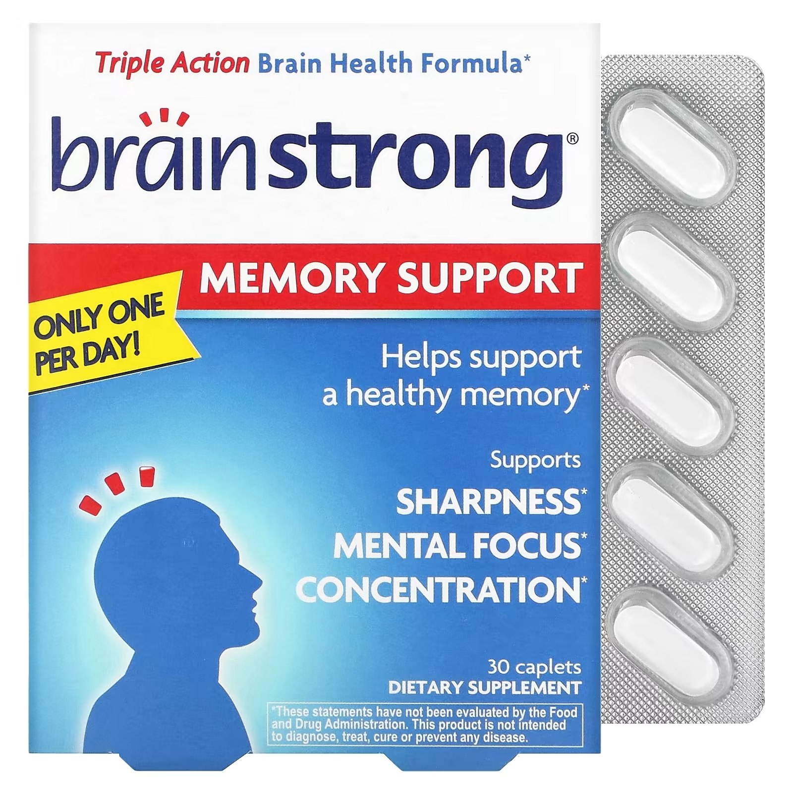 цена BrainStrong Средство для улучшения памяти, 30 капсул