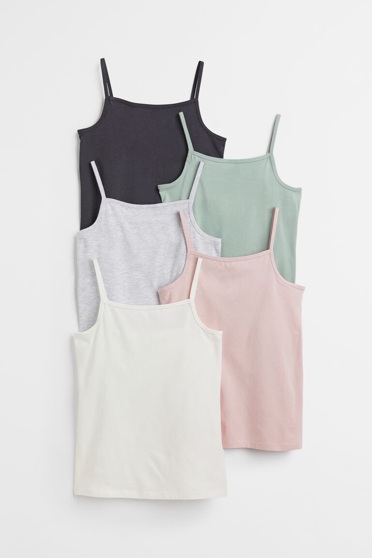 

5 комплектов безрукавок H&M, светло-зеленый/светло-серый меланж