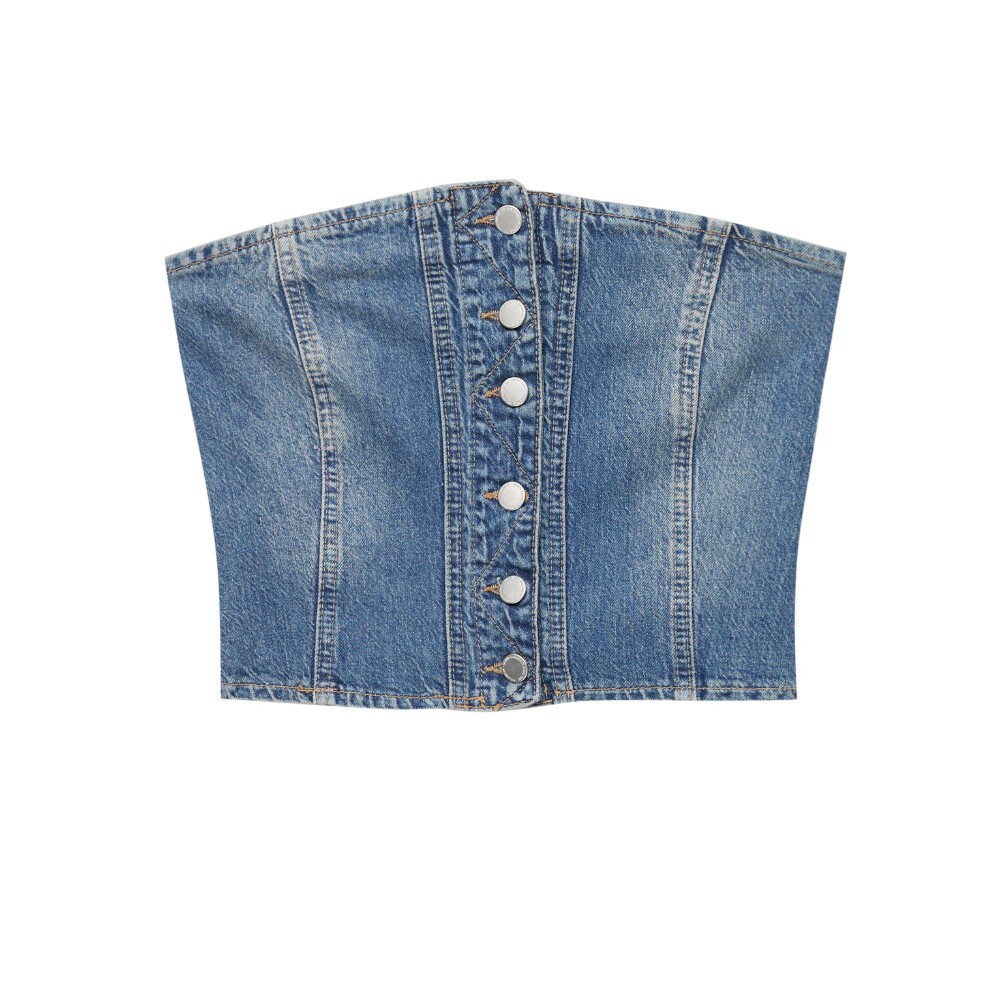 

Топ Pull&Bear Denim Corset, синий