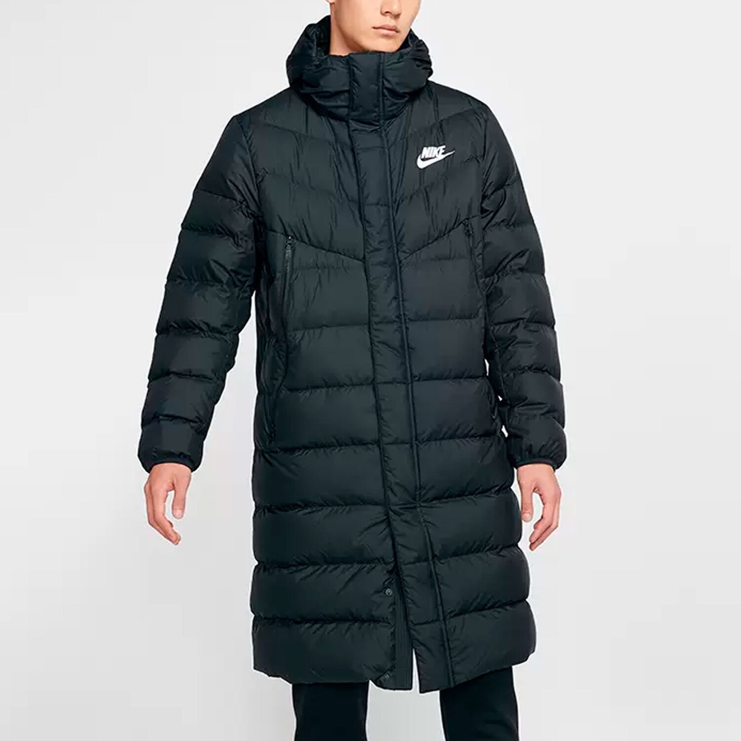 

Пуховик Nike Sportswear Down-Fill Windrunner Long Hooded Down, черный