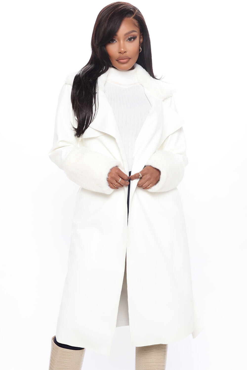 

Пальто Fashion Nova 78610, слоновая кость
