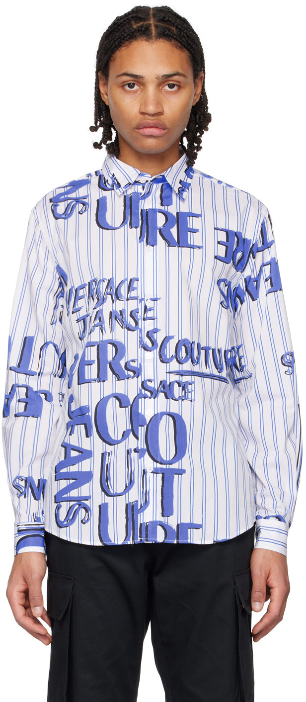 

Белая рубашка с каракулями Versace Jeans Couture