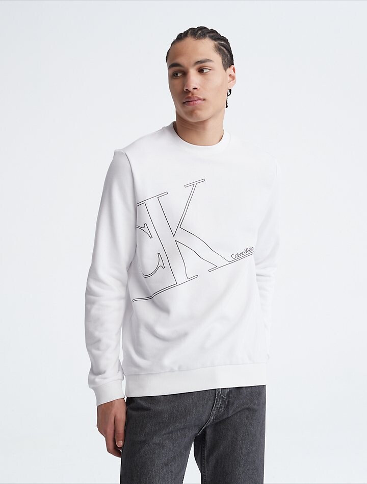 

Толстовка Linear Monogram с круглым вырезом Calvin Klein, белый