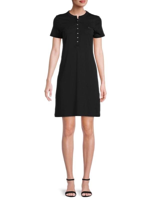 

Однотонное платье henley Calvin Klein Black