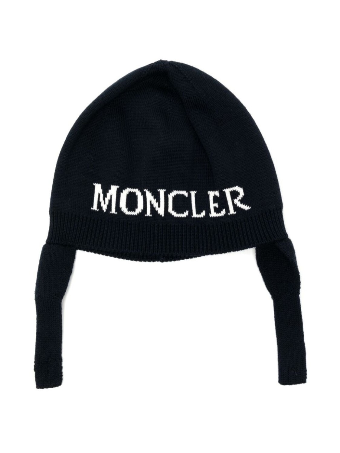 

Moncler Enfant шапка с отделкой в рубчик, синий
