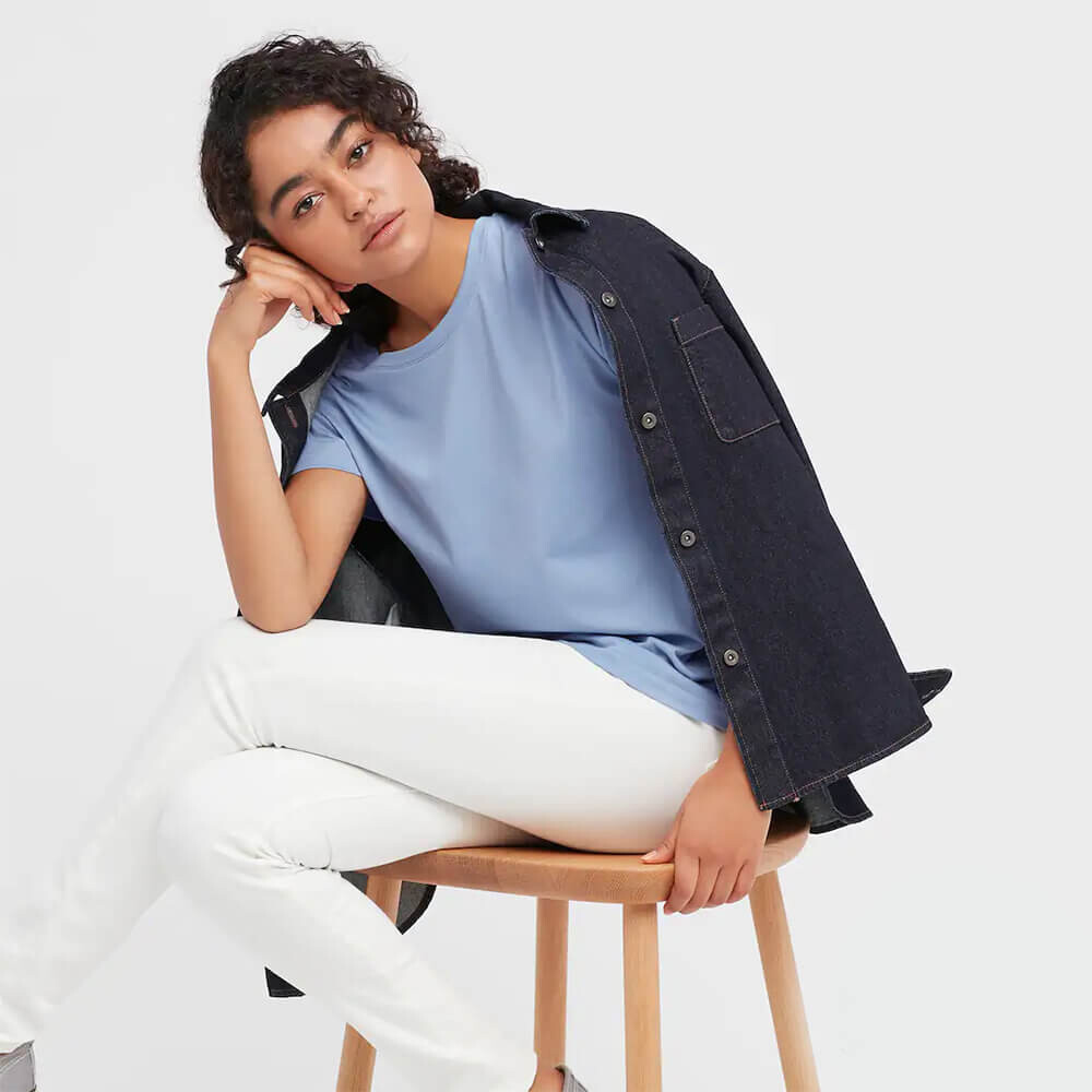 

Футболка Uniqlo 100% Supima Cotton, голубой