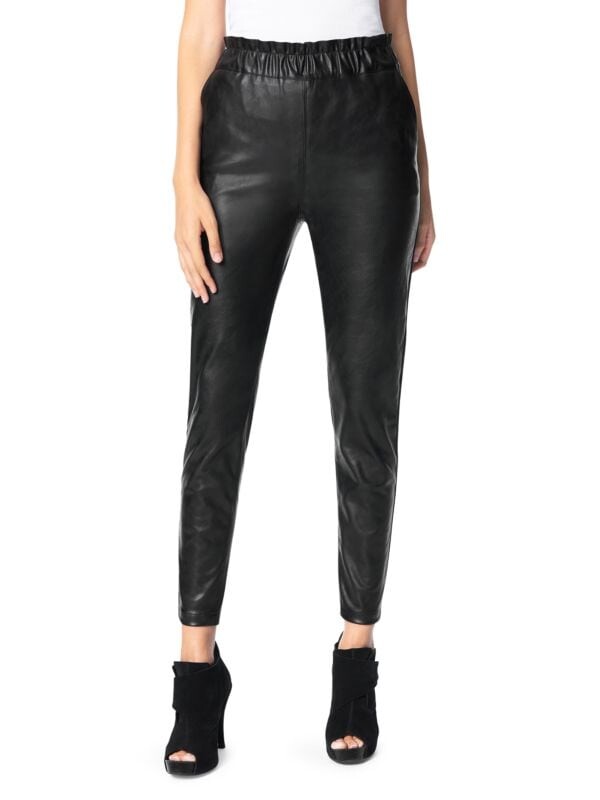 

Брюки Paperbag Joe's Jeans Jet из искусственной кожи, черный