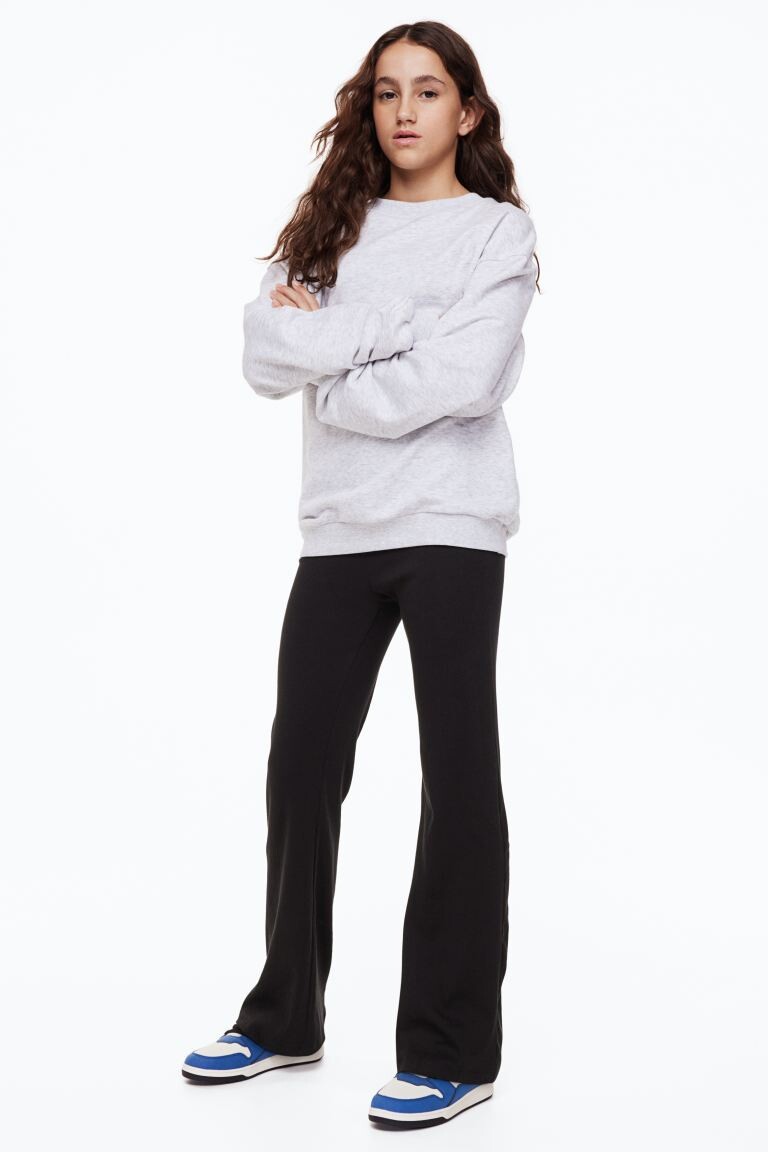 

Комплект из 2 расклешенных леггинсов H&M Ribbed, черный