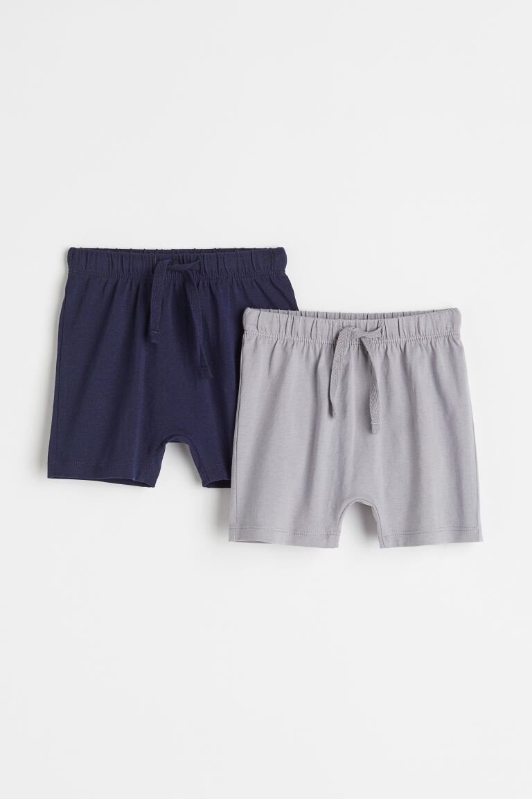 

2 пары хлопковых шорт H&M, темно-синий/серый