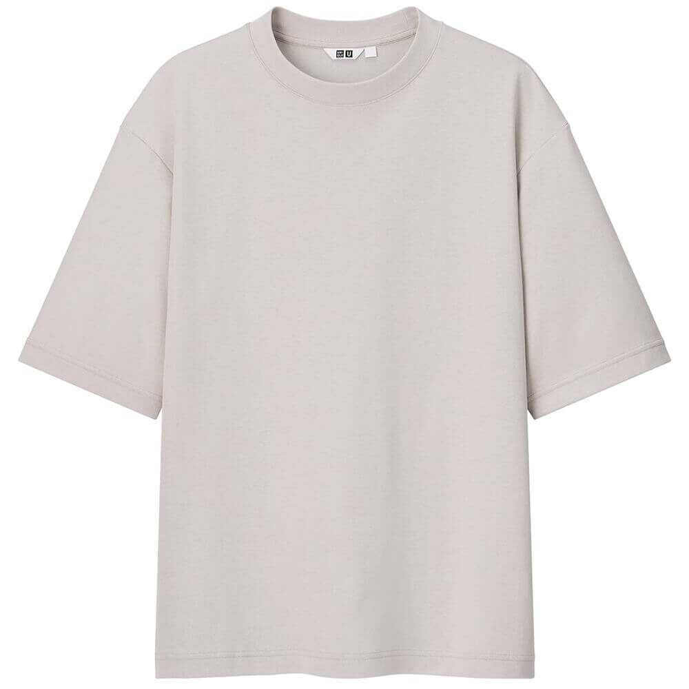 

Футболка Uniqlo U Airism Cotton Oversized Crew Neck Half-Sleeve Unisex, светло-серый (Размер L)