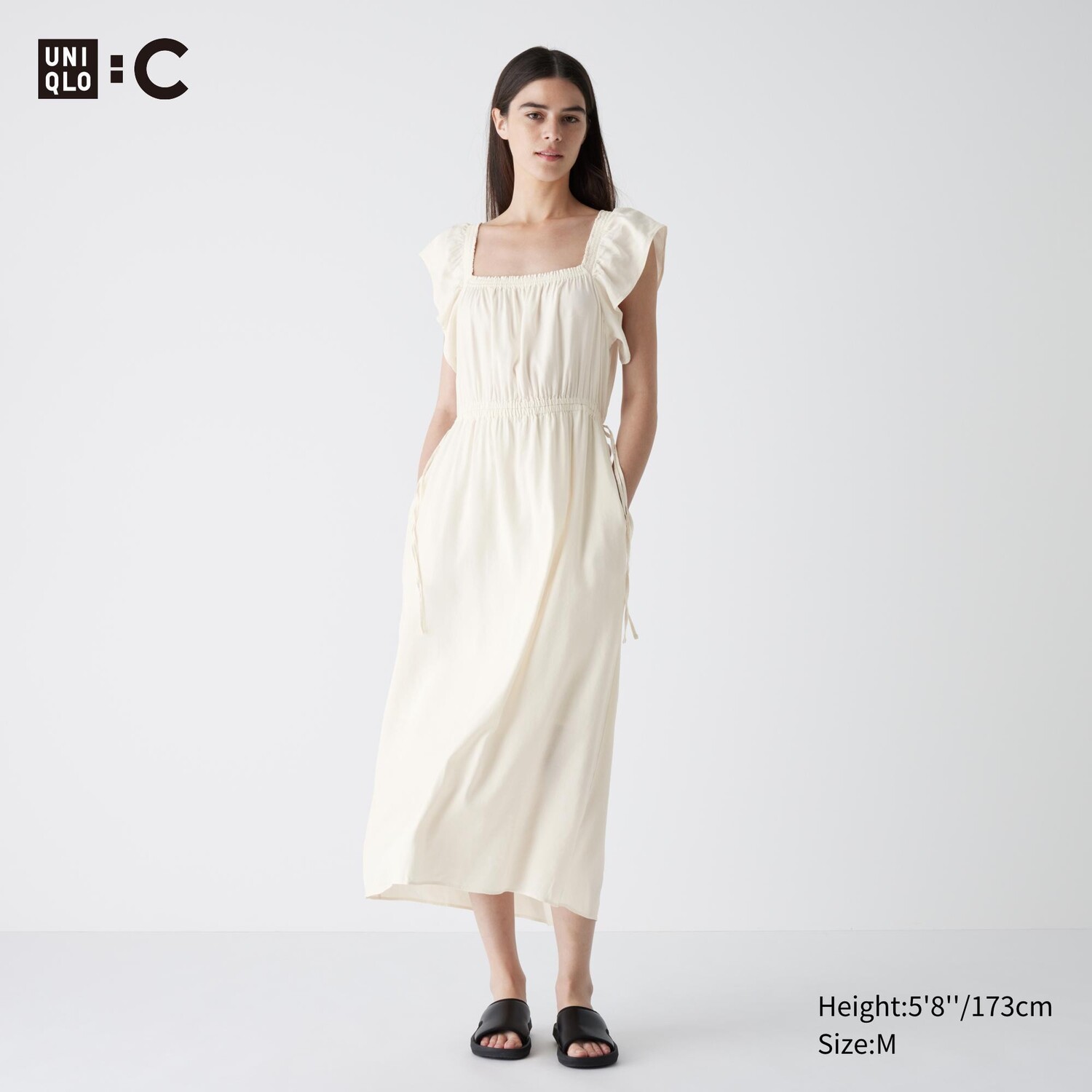 

Платье с открытой спиной UNIQLO, слоновая кость