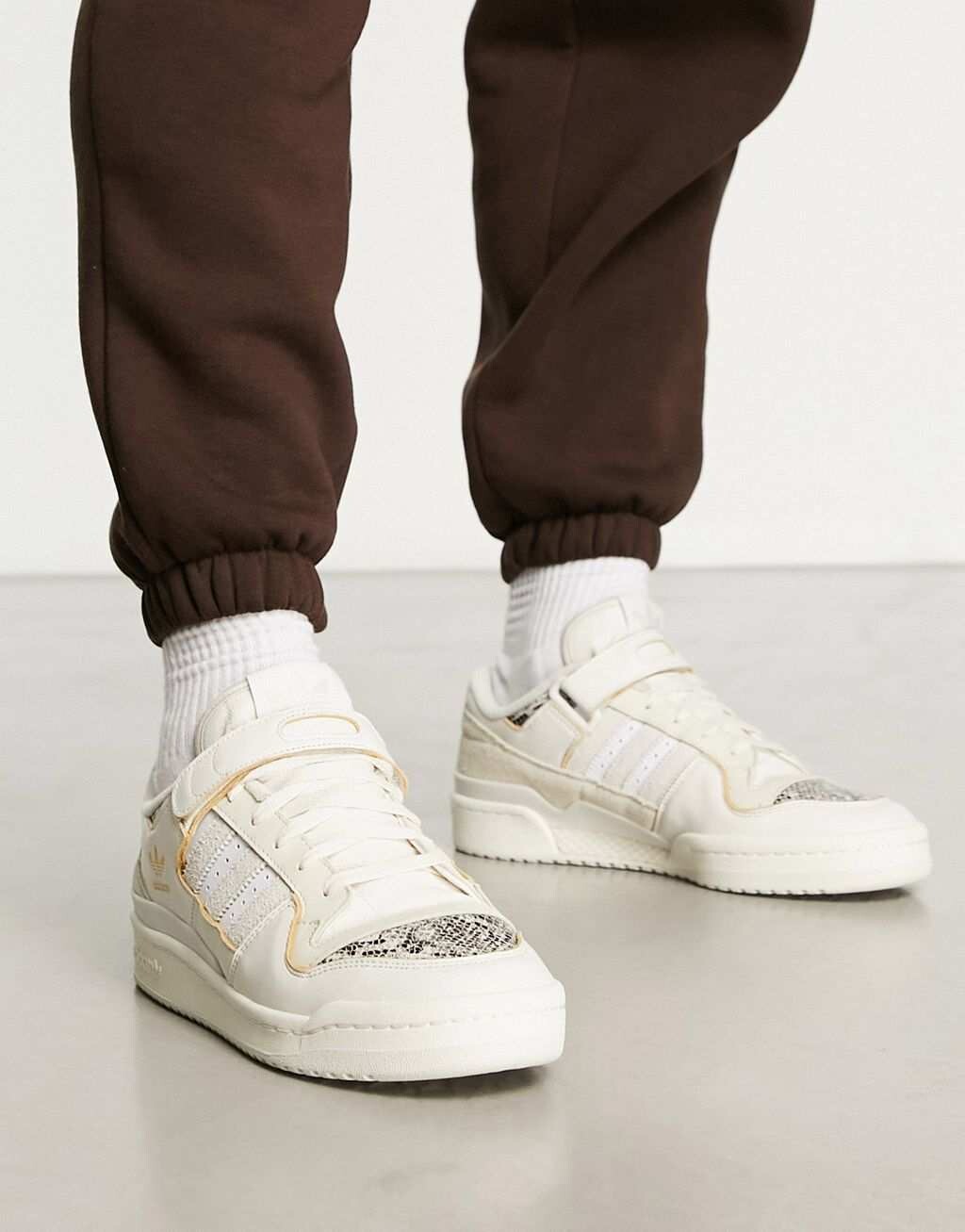 

adidas Originals Forum 84 Белые низкие кроссовки со змеиным принтом, Белый
