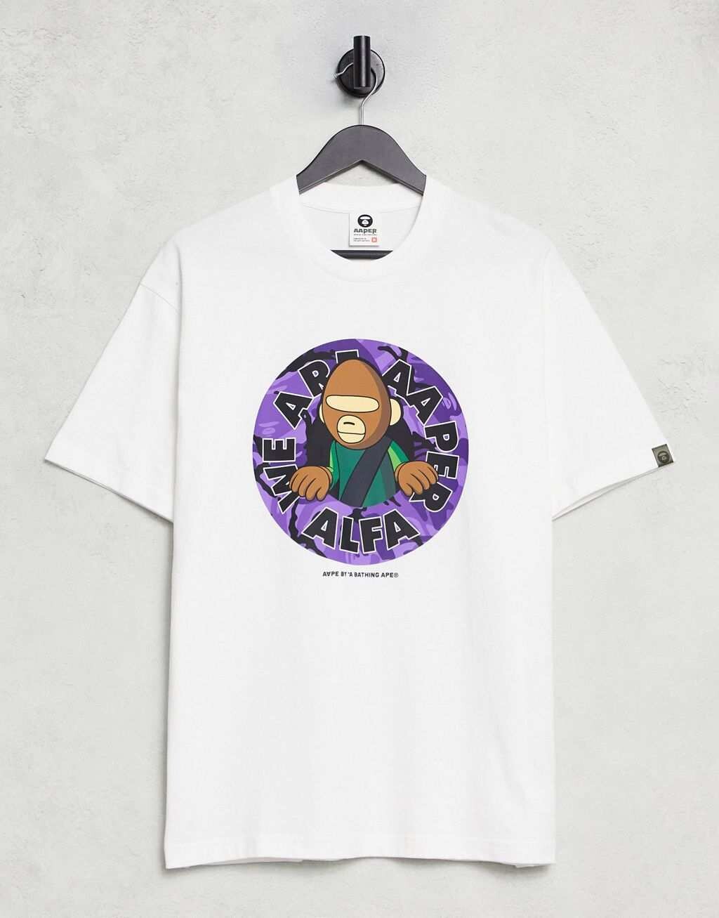 

Белая футболка с логотипом Aape By A Bathing Ape