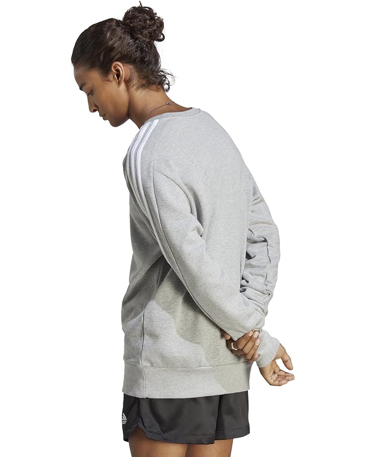 Толстовка Adidas Essentials French Terry 3-Stripes Sweatshirt, цвет Medium Grey Heather цена и фото
