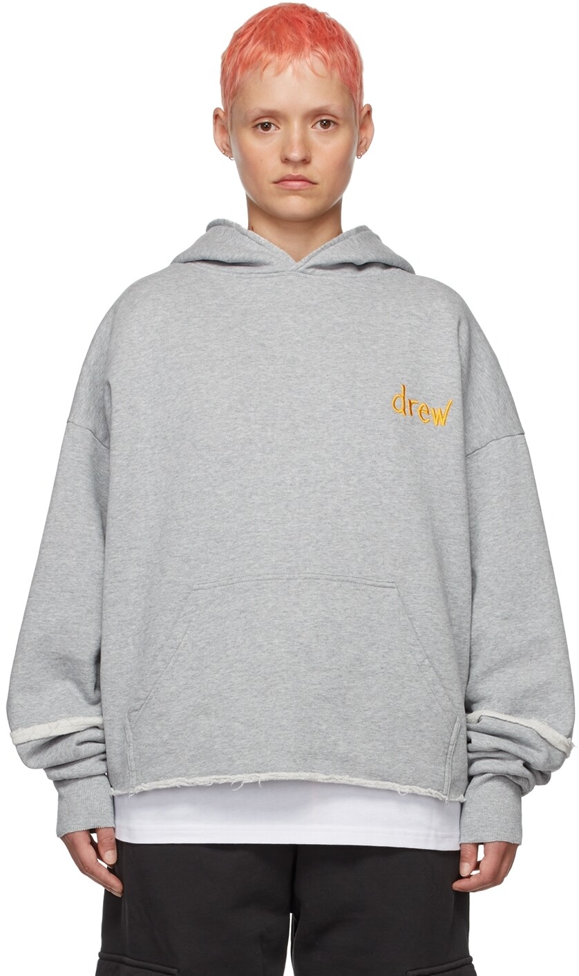 

SSENSE Эксклюзивная серая толстовка с надписью Scribble drew house, Серый