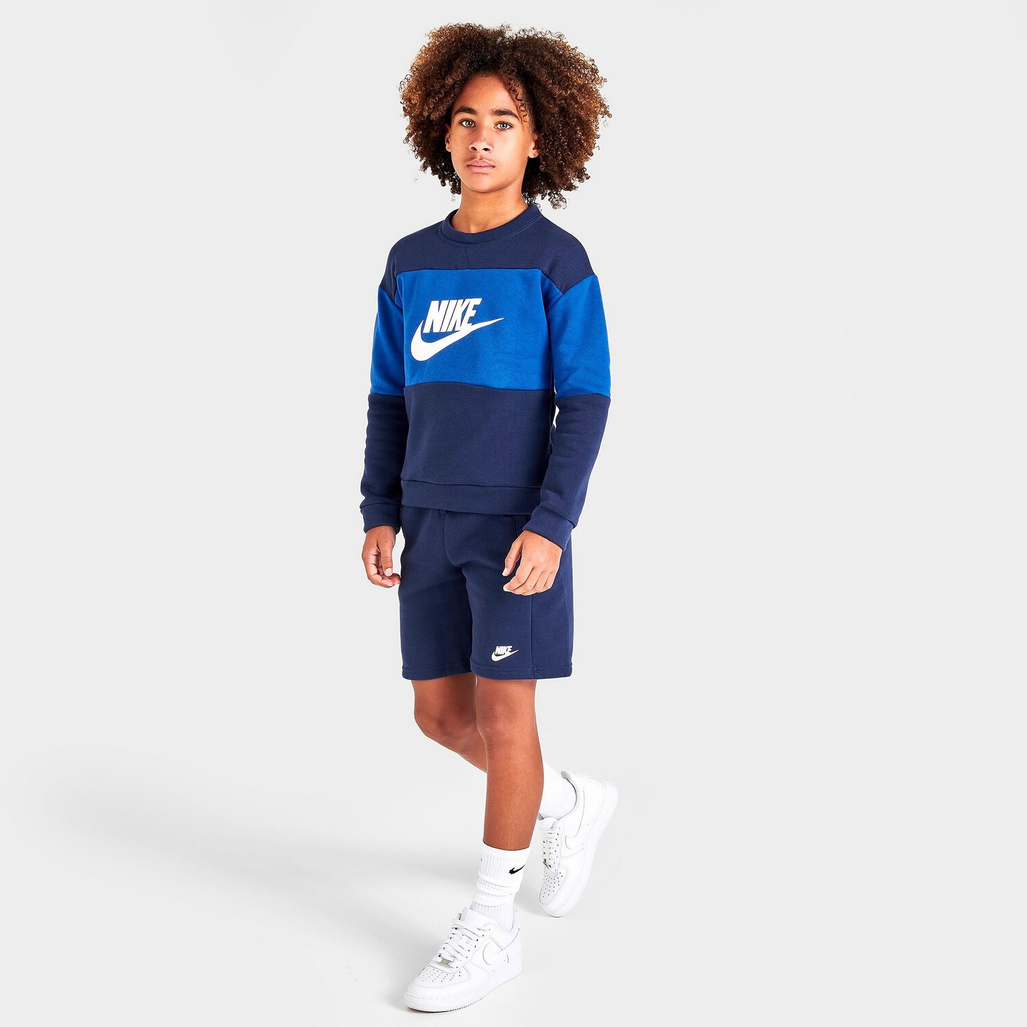 

Комплект из толстовки и шорт из ткани френч терри Nike Sportswear для мальчиков, синий