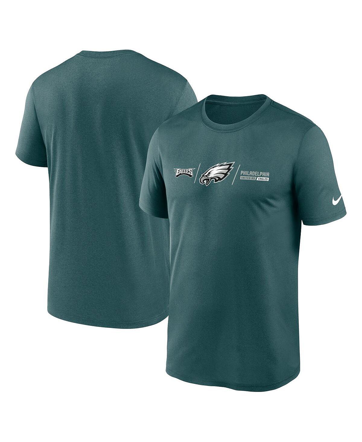 цена Мужская футболка midnight green philadelphia eagles horizontal lockup legend Nike, зеленый