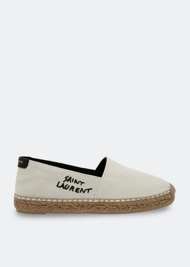 Эспадрильи SAINT LAURENT Canvas espadrilles, белый сумка тоут из хлопка и льна рив гош saint laurent черный